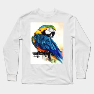 Jinx - Blue Gold Macaw painting Long Sleeve T-Shirt